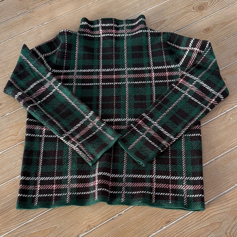 Plaid Turtleneck Sweater